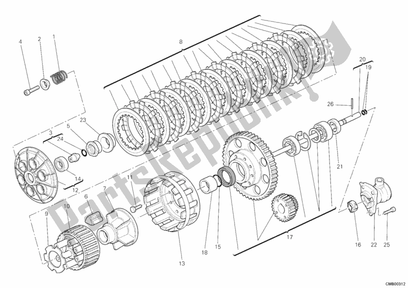 Alle onderdelen voor de Koppeling van de Ducati Hypermotard 1100 EVO 2011